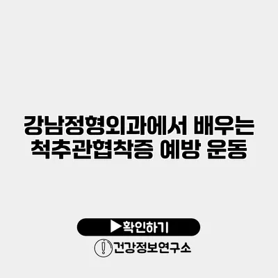 강남정형외과에서 배우는 척추관협착증 예방 운동
