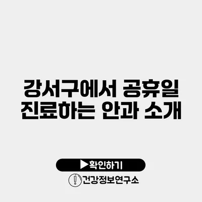 강서구에서 공휴일 진료하는 안과 소개