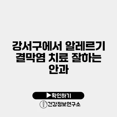 강서구에서 알레르기 결막염 치료 잘하는 안과