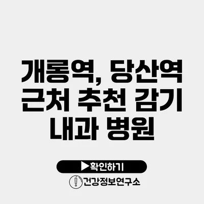 개롱역, 당산역 근처 추천 감기 내과 병원