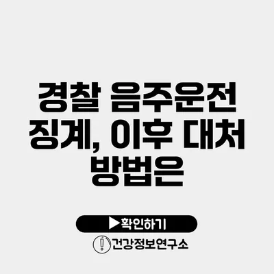 경찰 음주운전 징계, 이후 대처 방법은?