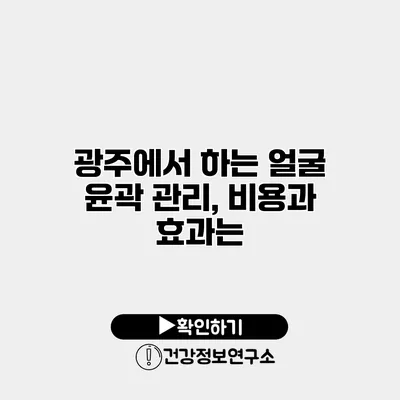 광주에서 하는 얼굴 윤곽 관리, 비용과 효과는?