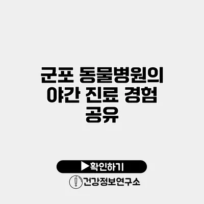 군포 동물병원의 야간 진료 경험 공유