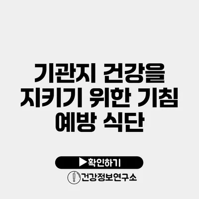 기관지 건강을 지키기 위한 기침 예방 식단