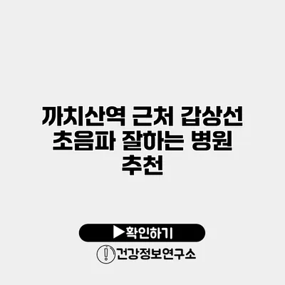 까치산역 근처 갑상선 초음파 잘하는 병원 추천