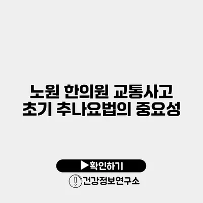 노원 한의원 교통사고 초기 추나요법의 중요성
