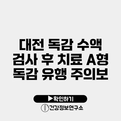 대전 독감 수액 검사 후 치료 A형 독감 유행 주의보