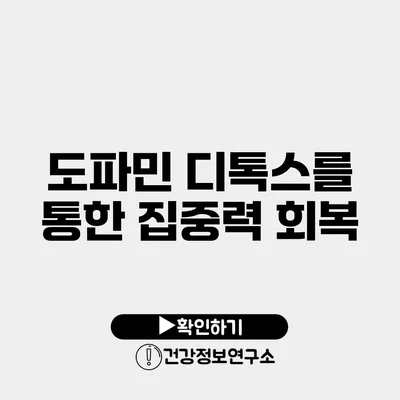 도파민 디톡스를 통한 집중력 회복