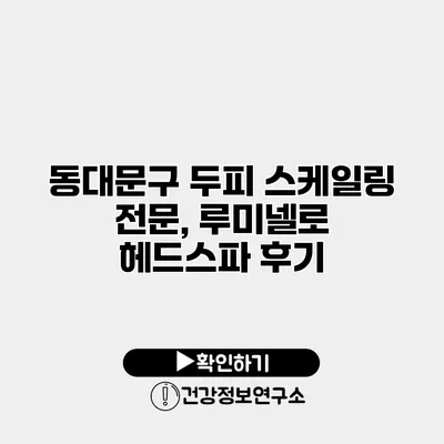 동대문구 두피 스케일링 전문, 루미넬로 헤드스파 후기