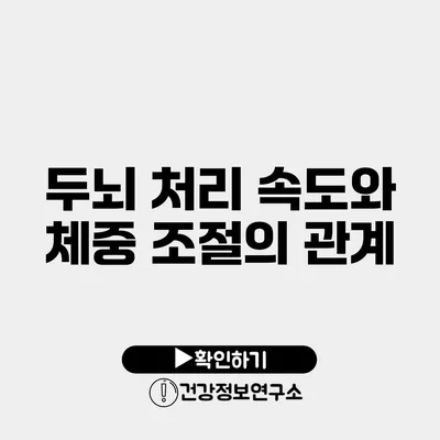 두뇌 처리 속도와 체중 조절의 관계
