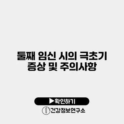 둘째 임신 시의 극초기 증상 및 주의사항