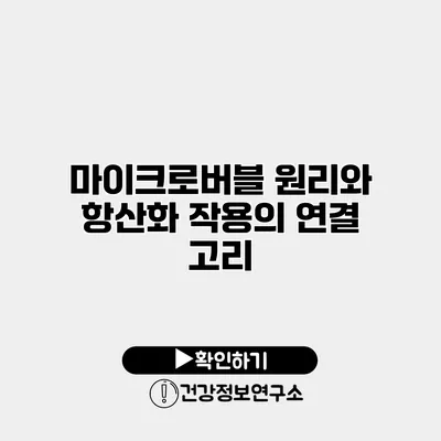 마이크로버블 원리와 항산화 작용의 연결 고리