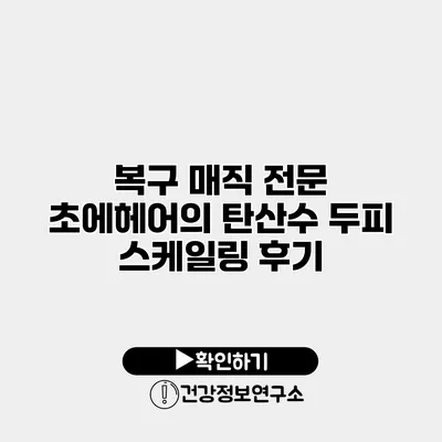 복구 매직 전문 초에헤어의 탄산수 두피 스케일링 후기