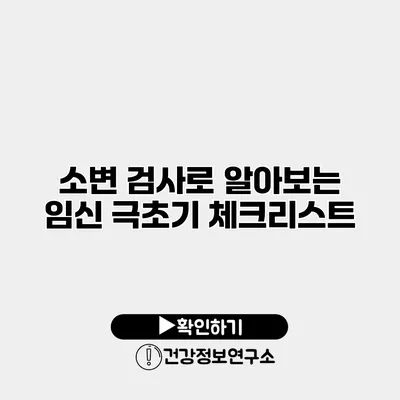 소변 검사로 알아보는 임신 극초기 체크리스트