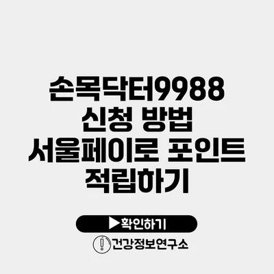 손목닥터9988 신청 방법 서울페이로 포인트 적립하기