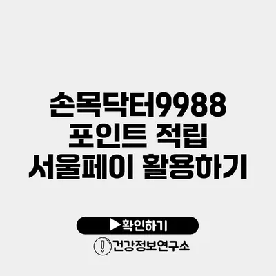 손목닥터9988 포인트 적립 서울페이 활용하기