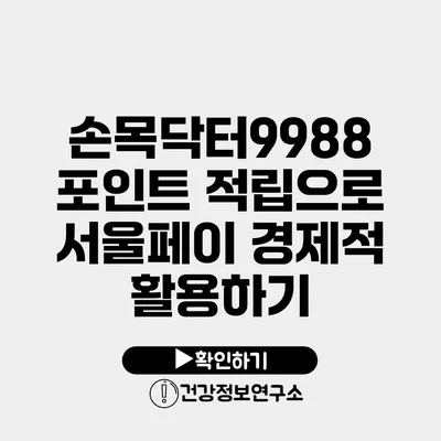 손목닥터9988 포인트 적립으로 서울페이 경제적 활용하기