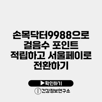 손목닥터9988으로 걸음수 포인트 적립하고 서울페이로 전환하기