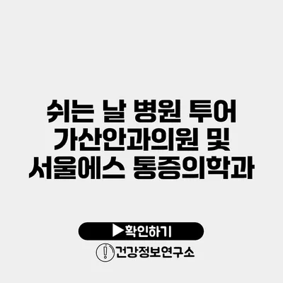 쉬는 날 병원 투어 가산안과의원 및 서울에스 통증의학과
