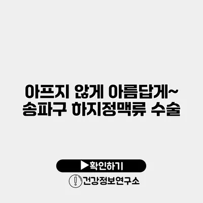 아프지 않게 아름답게~ 송파구 하지정맥류 수술