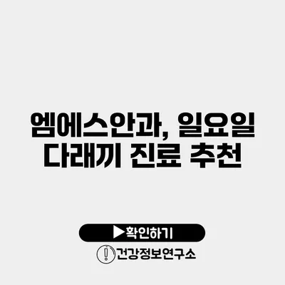 엠에스안과, 일요일 다래끼 진료 추천