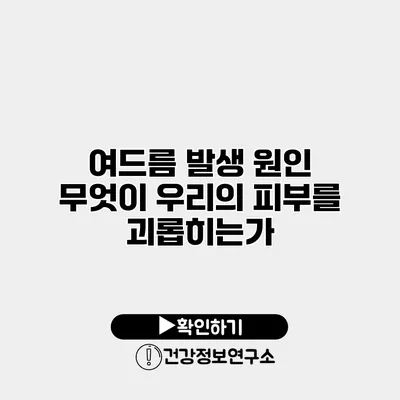 여드름 발생 원인 무엇이 우리의 피부를 괴롭히는가?