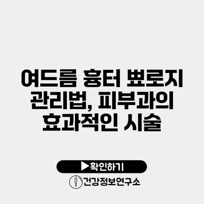 여드름 흉터 뾰로지 관리법, 피부과의 효과적인 시술