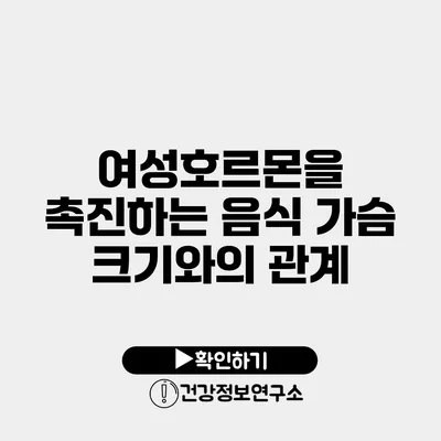 여성호르몬을 촉진하는 음식 가슴 크기와의 관계
