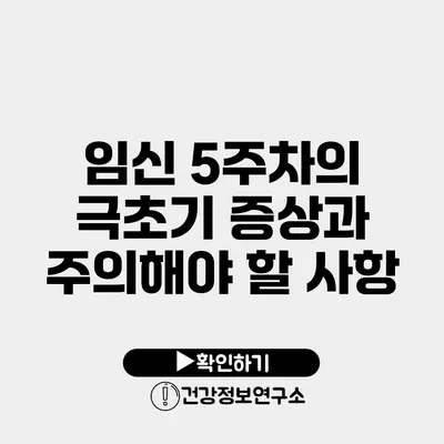 임신 5주차의 극초기 증상과 주의해야 할 사항