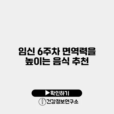 임신 6주차 면역력을 높이는 음식 추천