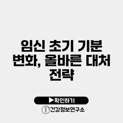 임신 초기 기분 변화, 올바른 대처 전략