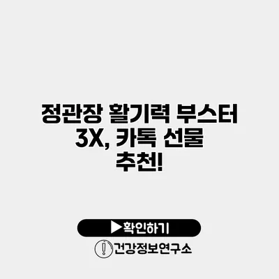 정관장 활기력 부스터 3X, 카톡 선물 추천!