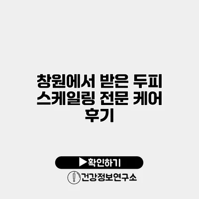 창원에서 받은 두피 스케일링 전문 케어 후기