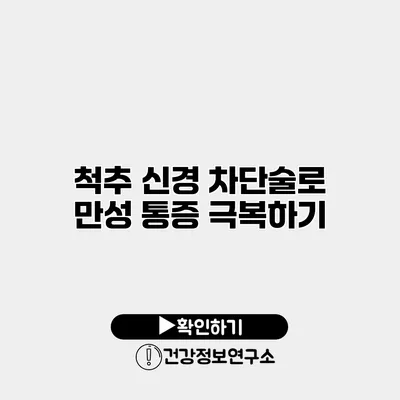 척추 신경 차단술로 만성 통증 극복하기