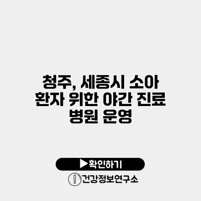 청주, 세종시 소아 환자 위한 야간 진료 병원 운영