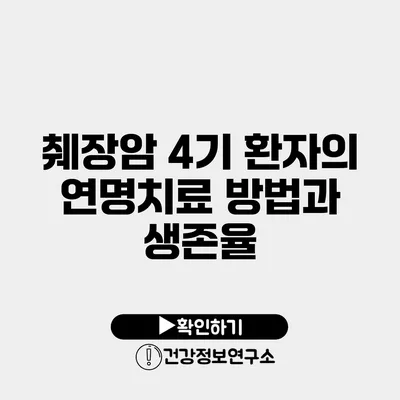 췌장암 4기 환자의 연명치료 방법과 생존율