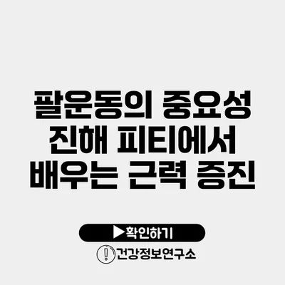 팔운동의 중요성 진해 피티에서 배우는 근력 증진