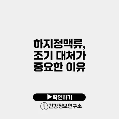 하지정맥류, 조기 대처가 중요한 이유