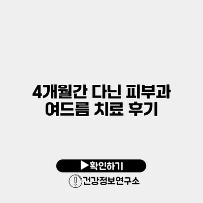 4개월간 다닌 피부과 여드름 치료 후기