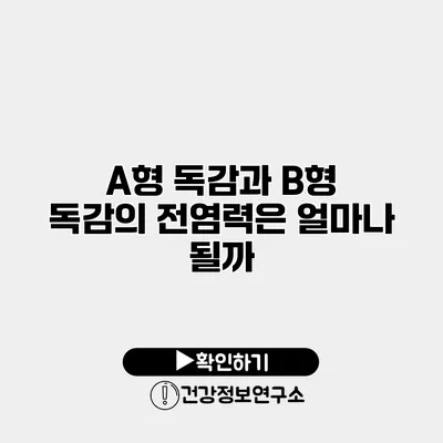 A형 독감과 B형 독감의 전염력은 얼마나 될까?