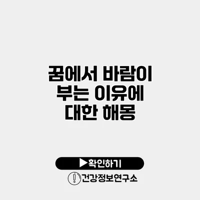 꿈에서 바람이 부는 이유에 대한 해몽