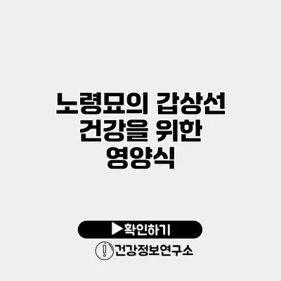 노령묘의 갑상선 건강을 위한 영양식