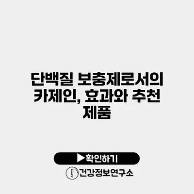 단백질 보충제로서의 카제인, 효과와 추천 제품
