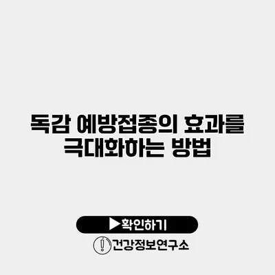 독감 예방접종의 효과를 극대화하는 방법