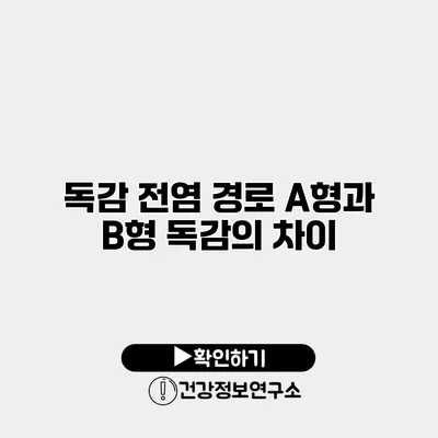 독감 전염 경로 A형과 B형 독감의 차이