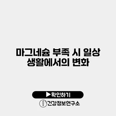 마그네슘 부족 시 일상 생활에서의 변화