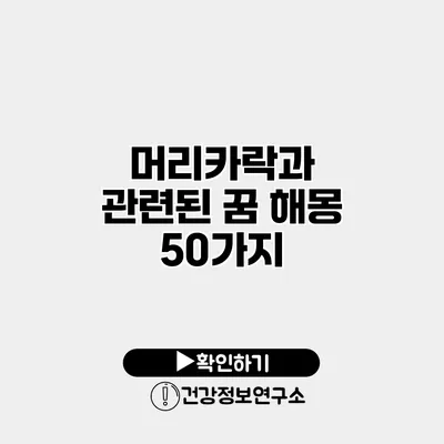 머리카락과 관련된 꿈 해몽 50가지