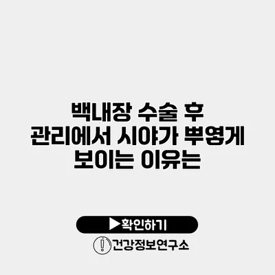 백내장 수술 후 관리에서 시야가 뿌옇게 보이는 이유는?