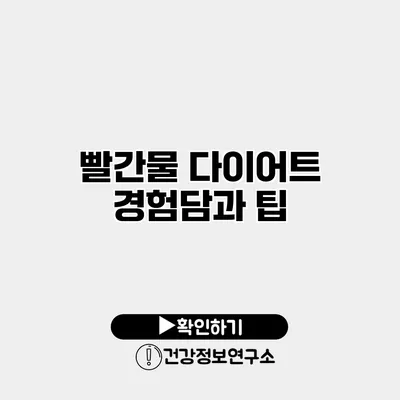 빨간물 다이어트 경험담과 팁