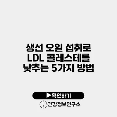 생선 오일 섭취로 LDL 콜레스테롤 낮추는 5가지 방법